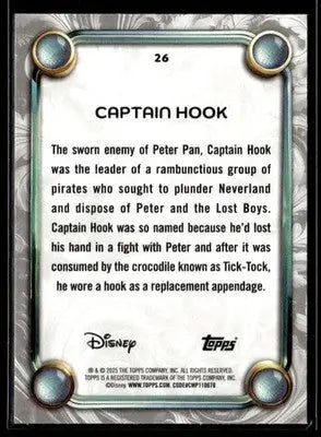 2025 Topps Disney Wonder #26 Captain Hook - Non-Sports Card Single
