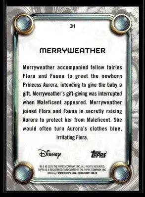 2025 Topps Disney Wonder #31 Merryweather - Non-Sports Card Single