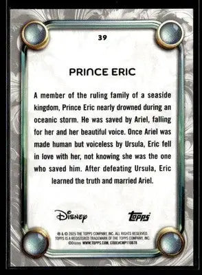 2025 Topps Disney Wonder #39 Prince Eric - Non-Sports Card Single