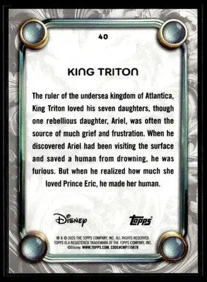 2025 Topps Disney Wonder #40 King Triton - Non-Sports Card Single