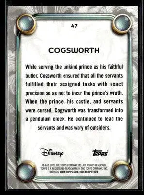 2025 Topps Disney Wonder #47 Cogsworth - Non-Sports Card Single