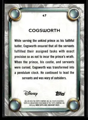 2025 Topps Disney Wonder #47 Cogsworth - Non-Sports Card Single