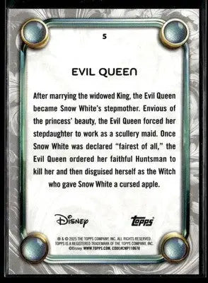 2025 Topps Disney Wonder #5 Evil Queen - Non-Sports Card Single
