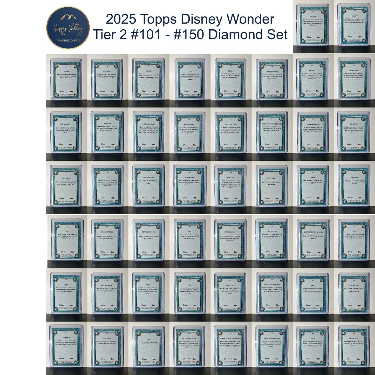 2025 Topps Disney Wonder 50 Card Tier 2 Diamond Complete Set in Toploaders - Non-Sports Card Single