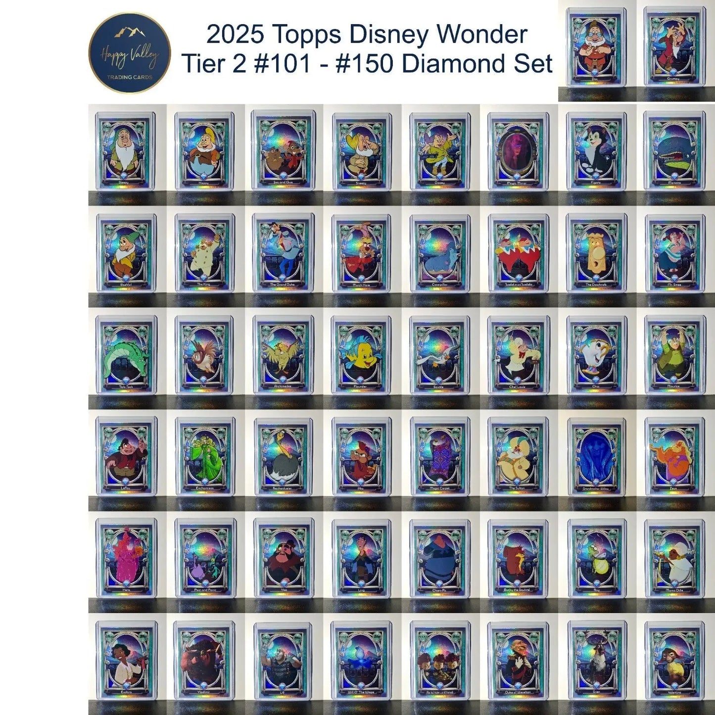 2025 Topps Disney Wonder 50 Card Tier 2 Diamond Complete Set in Toploaders - Non-Sports Card Single