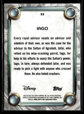 2025 Topps Disney Wonder #53 Iago - Non-Sports Card Single