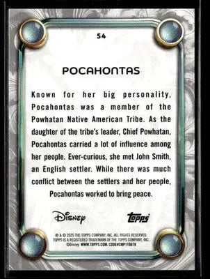 2025 Topps Disney Wonder #54 Pocahontas - Non-Sports Card Single