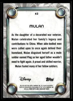 2025 Topps Disney Wonder #62 Mulan - Non-Sports Card Single