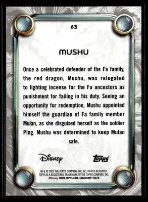 2025 Topps Disney Wonder #63 Mushu - Non-Sports Card Single