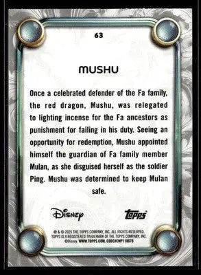 2025 Topps Disney Wonder #63 Mushu - Non-Sports Card Single