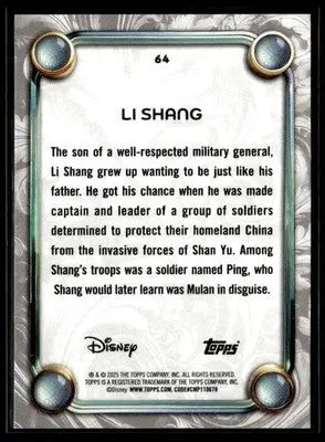 2025 Topps Disney Wonder #64 Li Shang - Non-Sports Card Single