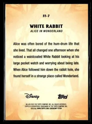 2025 Topps Disney Wonder #FF-7 White Rabbit Furry Friends - Non-Sports Card Single