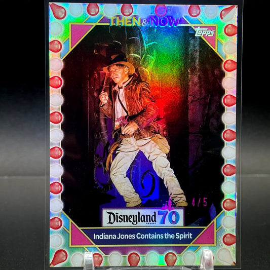 2025 Topps Disneyland Resort 70th Anniv Indiana Jones Red White Bulb /5 RARE SSP - Non-Sports Card Single