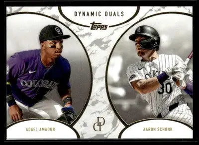 2025 Topps Dynamic Duals #26 Adael Amador / Aaron Schunk - Baseball Card Single