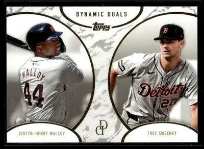 2025 Topps Dynamic Duals #27 Justyn-Henry Malloy / Trey Sweeney - Baseball Card Single