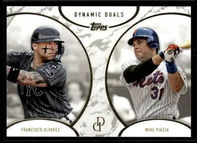 2025 Topps Dynamic Duals #40 Francisco Alvarez / Mike Piazza - Baseball Card Single