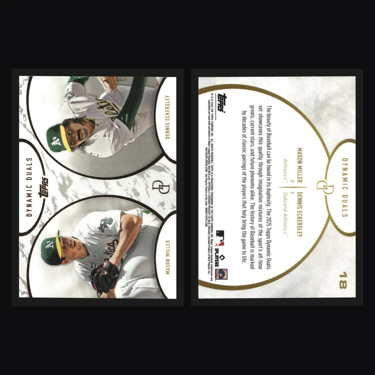 2025 Topps Dynamic Duals Mason Miller Dennis Eckersley #18 A’s HOF - Baseball Card Single