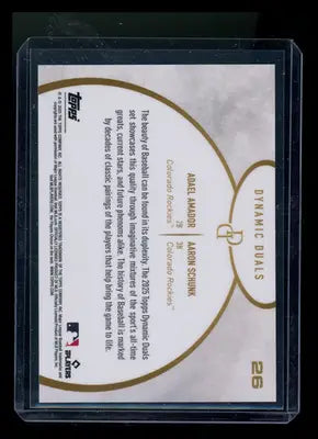 2025 Topps Dynamic Duos Adiel Amador Aaron Schunk #26 Baseball - Baseball Card Single
