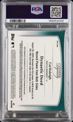 2025 Topps Dynasty Cal Raleigh Patch Auto Autograph 10/10 Mariners PSA 8 - Baseball Card Single