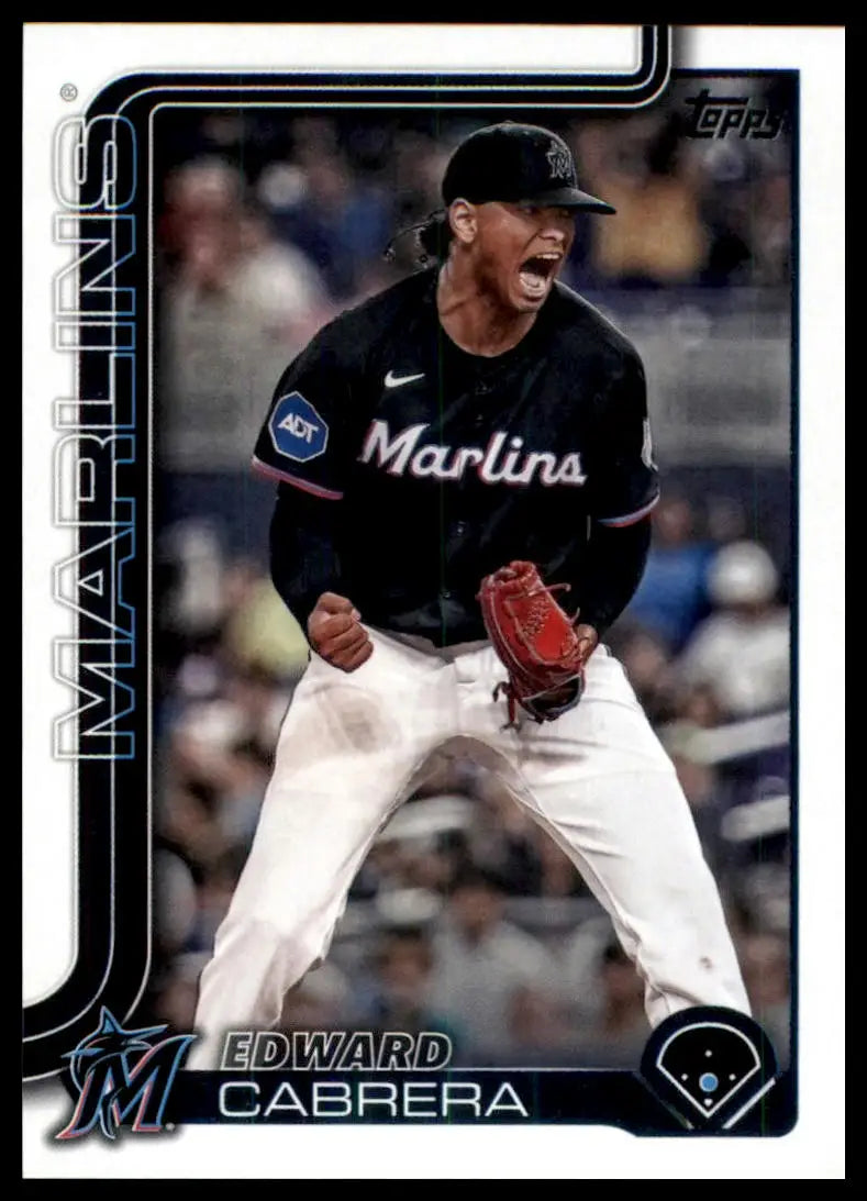 2025 Topps Edward Cabrera 371 Miami Marlins NM - Baseball Card Single