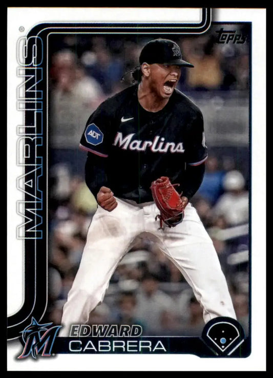 2025 Topps Edward Cabrera 371 Miami Marlins NM - Baseball Card Single