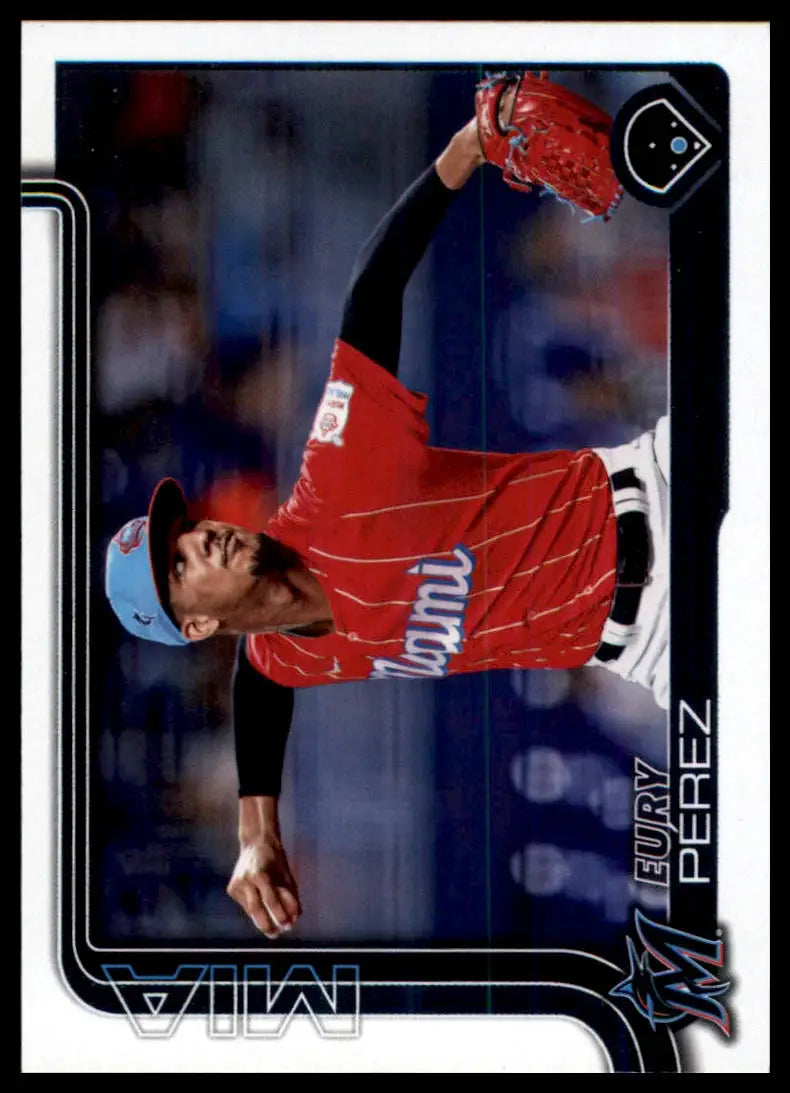 2025 Topps Eury Pérez 487 Miami Marlins NM - Baseball Card Single