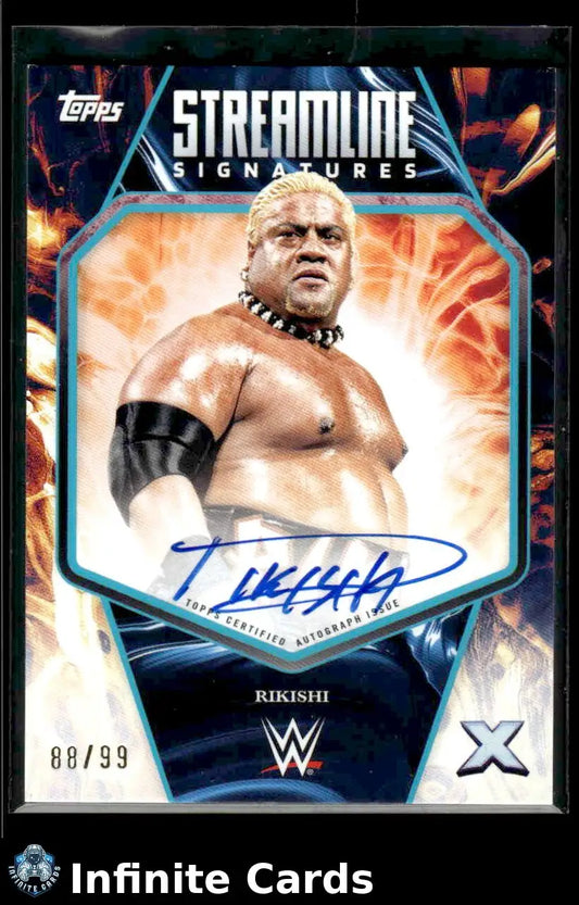 2025 Topps Exalted WWE RIKISHI #STS-RKS Aqua #/99 SN Insert AU WWE - Wrestling Card Single