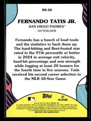 2025 Topps Fernando Tatis Jr. #SS-36 Summer Superstars San Diego Padres
