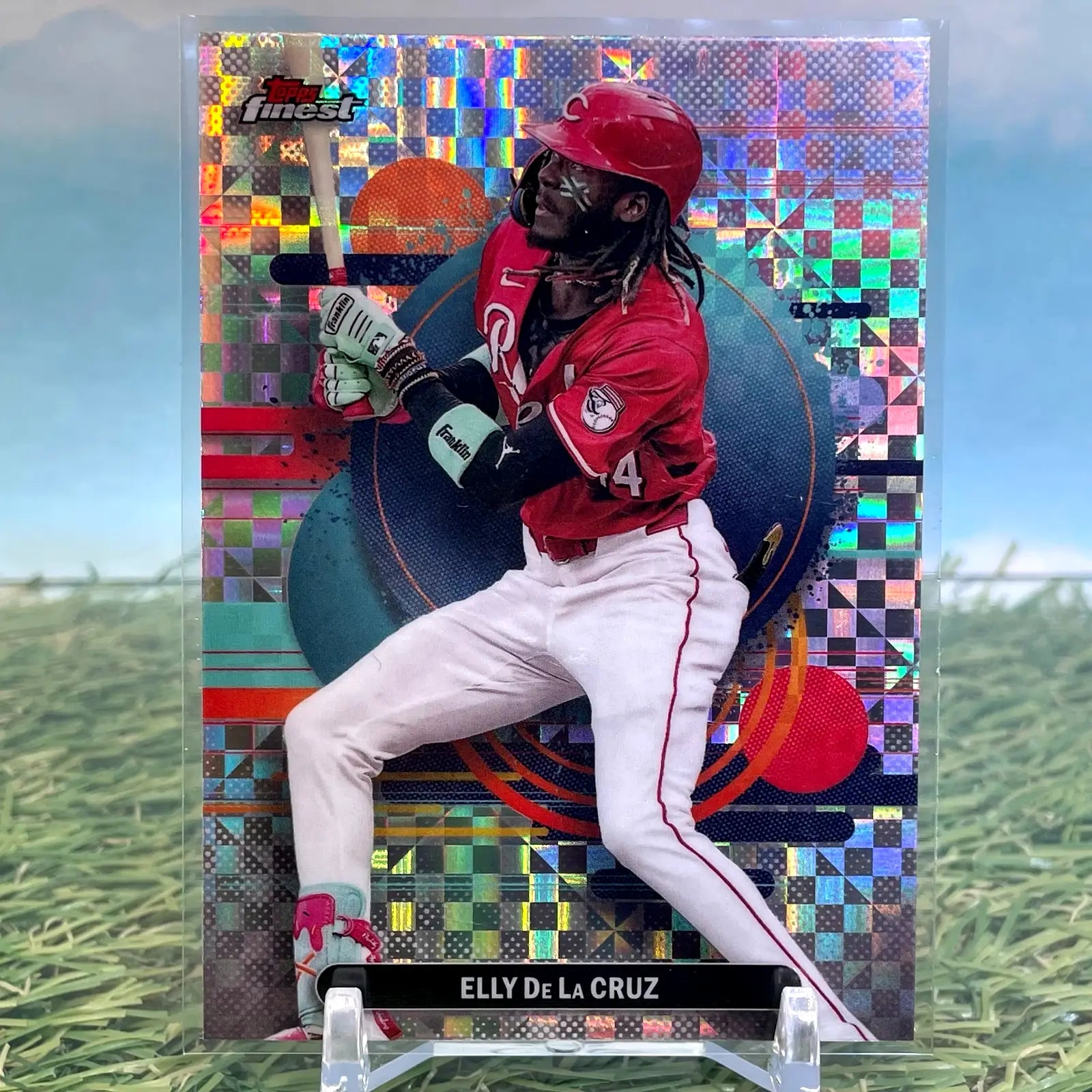 2025 Topps Finest Baseball Elly De La Cruz #154 Checkerboard Uncommon Reds - Baseball Card Single