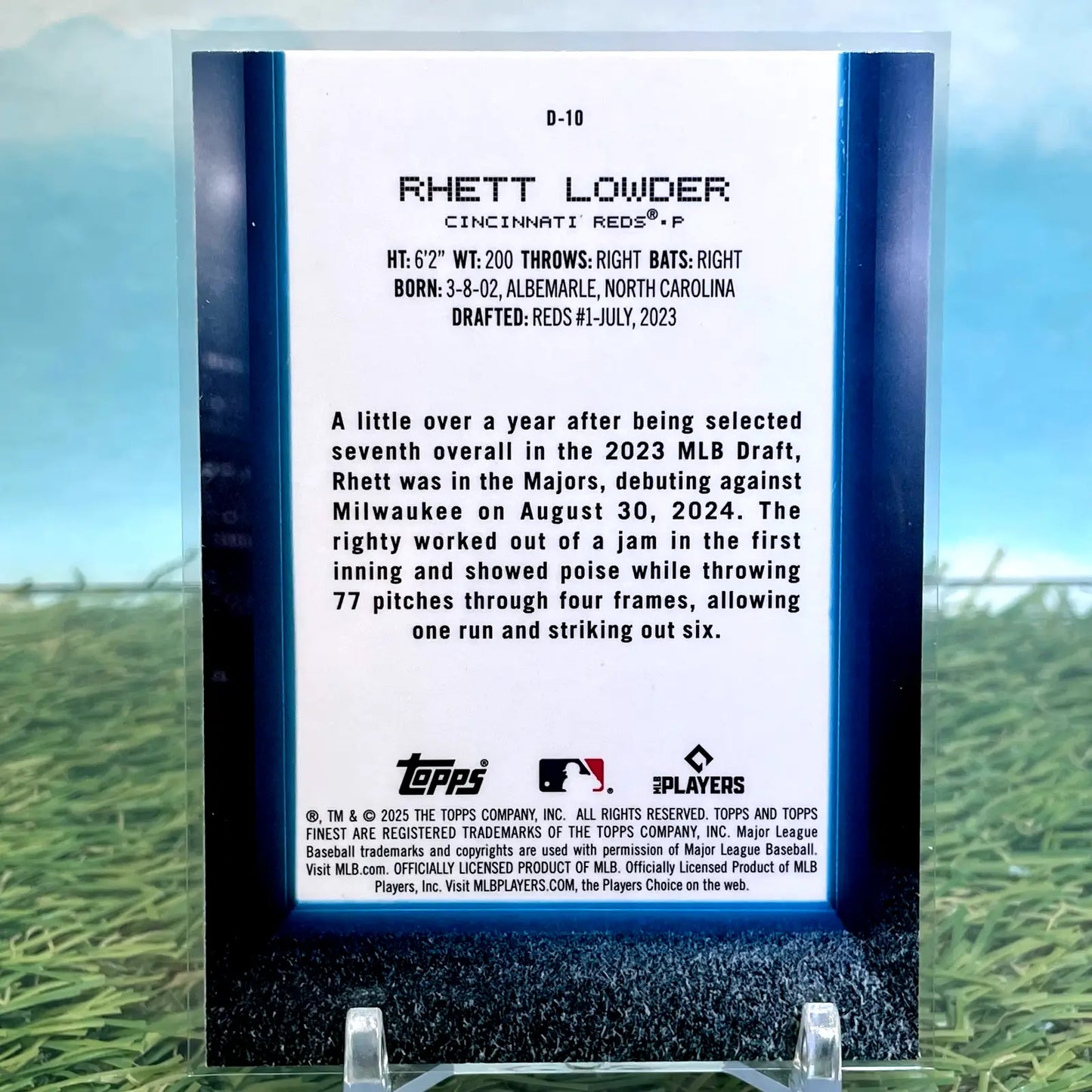 2025 Topps Finest Rhett Lowder Debut /150 Rookie - Baseball Card Single