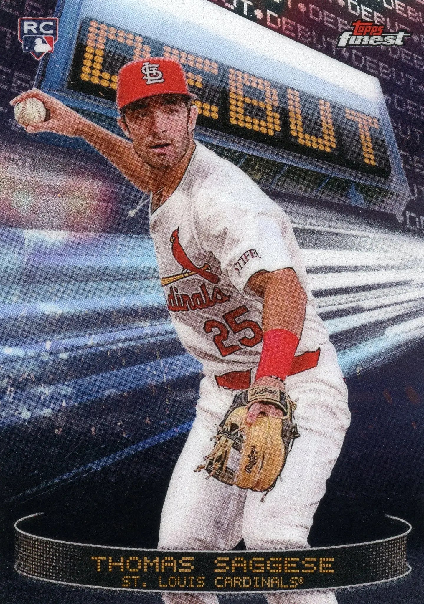 2025 Topps Finest Thomas Saggese #D-21 Finest Debut RC Cardinals - Baseball Card Single