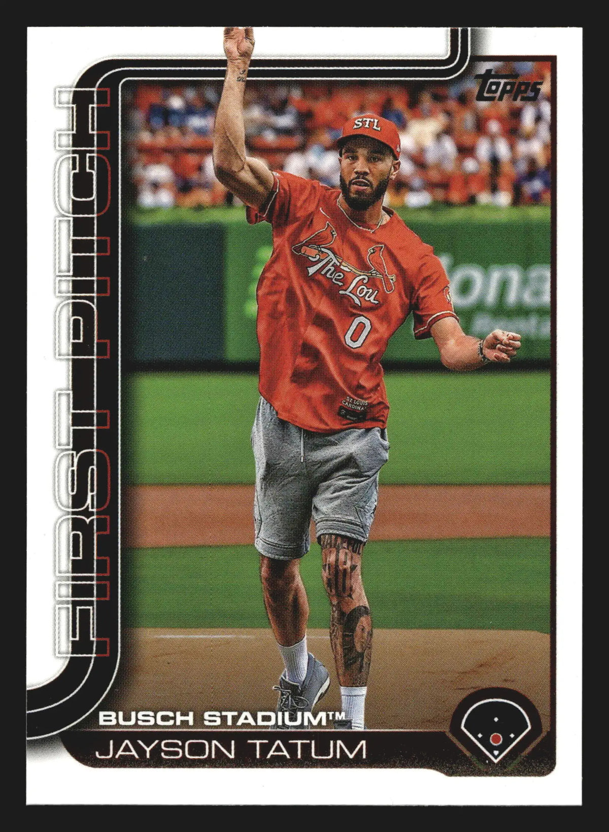 2025 Topps First Pitch Jayson Tatum #FP-5 Busch Stadium Cardinals - Baseball Card Single