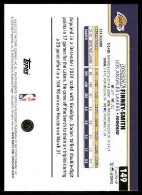 2025 Topps Flagship Dorian Finney-Smith #149 Basketball - Basketball Card Single