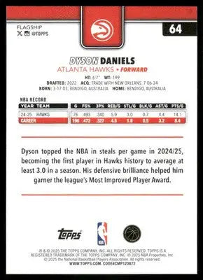 2025 Topps Flagship Dyson Daniels #64 Basketball - Basketball Card Single
