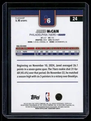 2025 Topps Flagship Jared McCain #24 Net Border Tip Off Basketball - Basketball Card Single