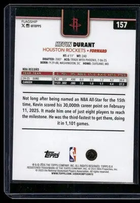 2025 Topps Flagship Kevin Durant #157 Basketball - Basketball Card Single