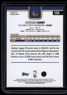 2025 Topps Flagship Stephen Curry #135 Basketball - Basketball Card Single