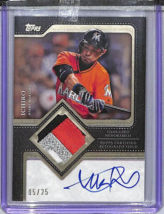 2025 Topps Flagship #TFAP-I Ichiro NM-MT MEM Auto 5/25 Miami Marlins - Baseball Card Single