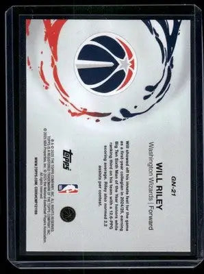 2025 Topps Generation Now Will Riley #GN-21 RC Basketball - Basketball Card Single