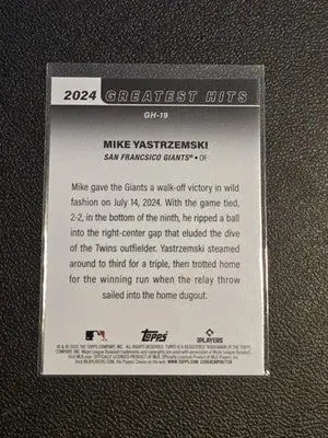 2025 Topps #GH-19 Mike Yastrzemski 2024 Greatest Hits - Baseball Card Single