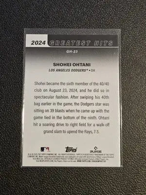 2025 Topps #GH-23 Shohei Ohtani 2024 Greatest Hits - Baseball Card Single