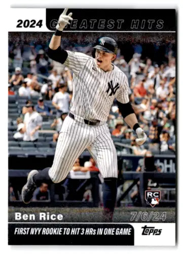 Original gloss Baseball card of Ben Rice from 2025 Topps Greatest Hits Yankees