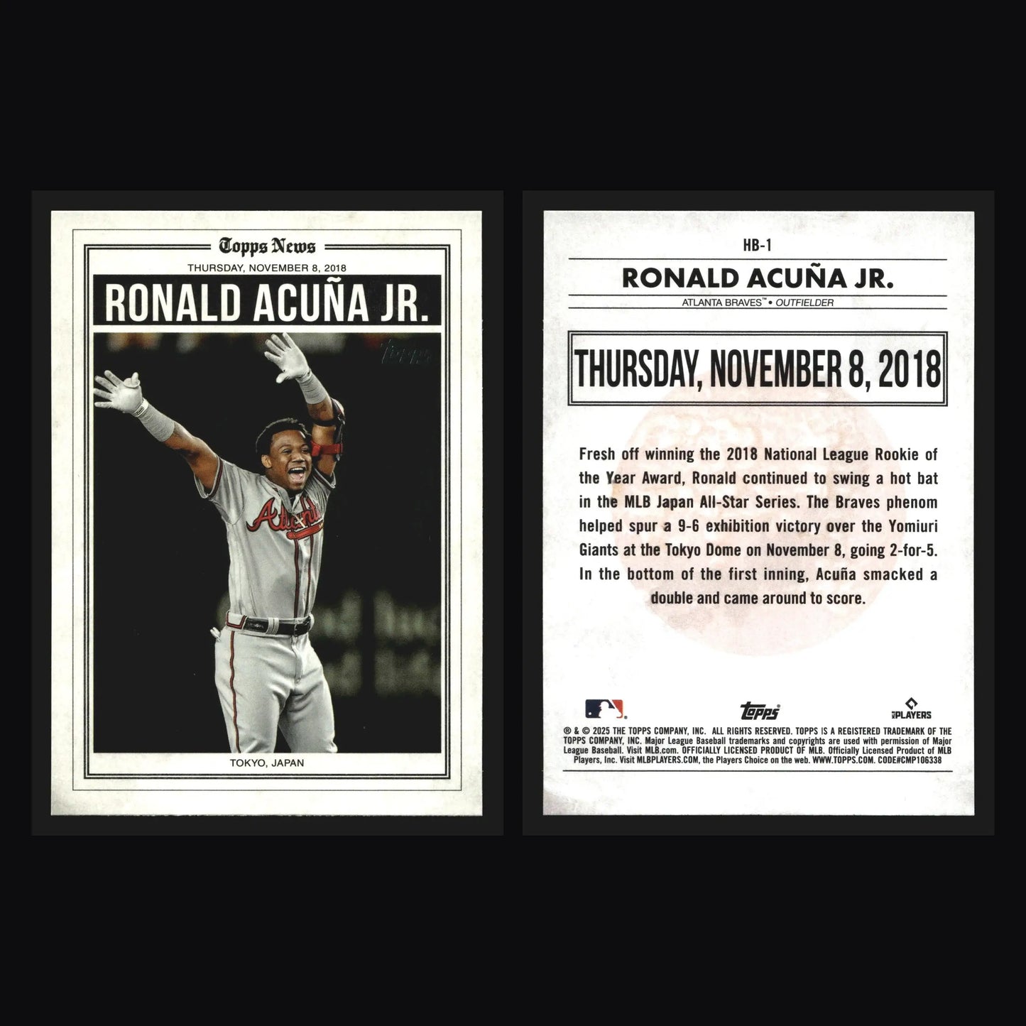 2025 Topps #HB-1 Ronald Acuna Jr Braves History of Japanese Baseball Tokyo