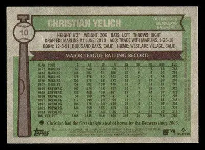 2025 Topps Heritage #10 Christian Yelich - Baseball Card Single