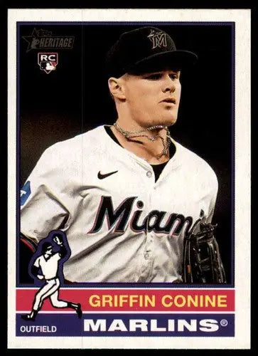 2025 Topps Heritage Griffin Conine baseball card with original gloss rookie Marlins