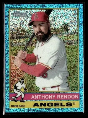 2025 Topps Heritage #121 Anthony Rendon Chrome Aqua Sparkle Refractor - Baseball Card Single