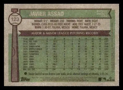 2025 Topps Heritage #123 Javier Assad - Baseball Card Single