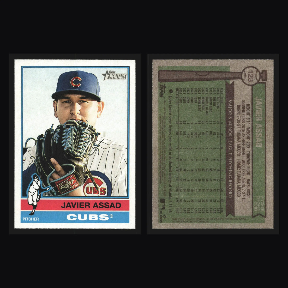 2025 Topps Heritage #123 Javier Assad Chicago Cubs - Baseball Card Single