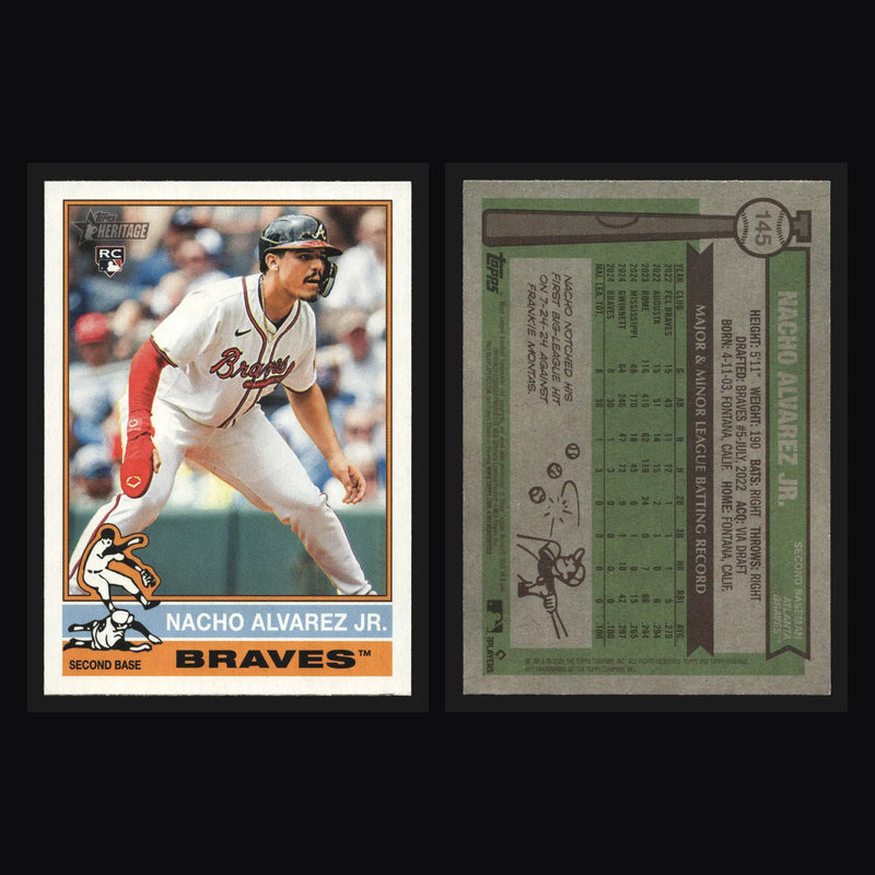 2025 Topps Heritage #145 Nacho Alvarez Jr RC Atlanta Braves 1976 Design