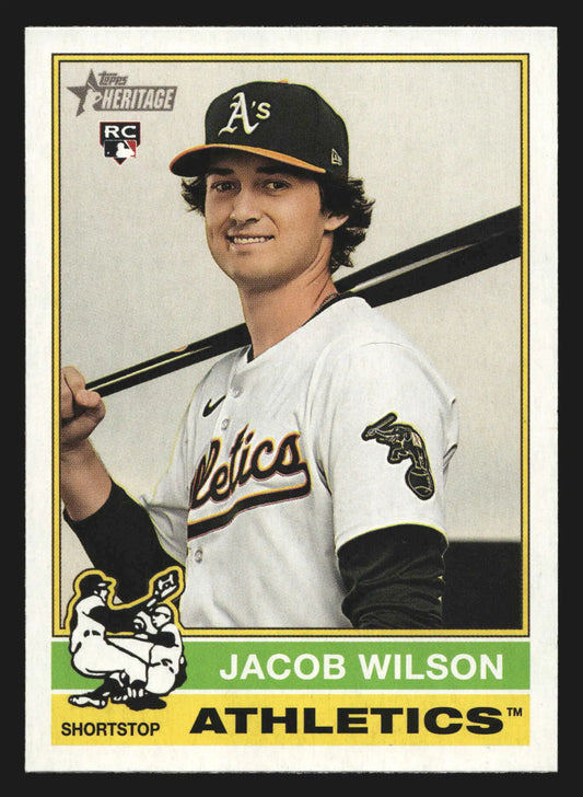 2025 Topps Heritage #15 Jacob Wilson Athletics RC - Baseball Card Single